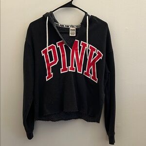 PINK Victoria's Secret Black and Red Hoodie